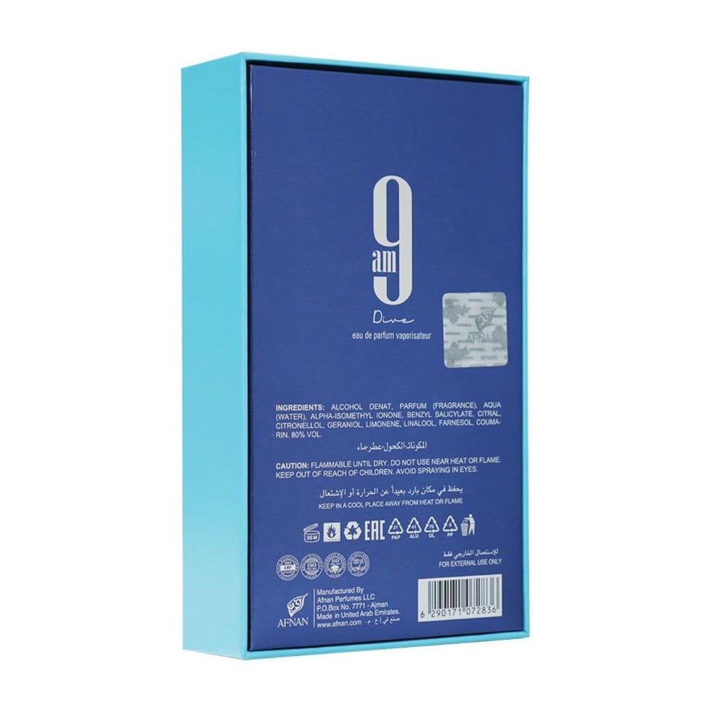 Afnan 9 AM Dive Unisex Eau De Parfum, 100ml