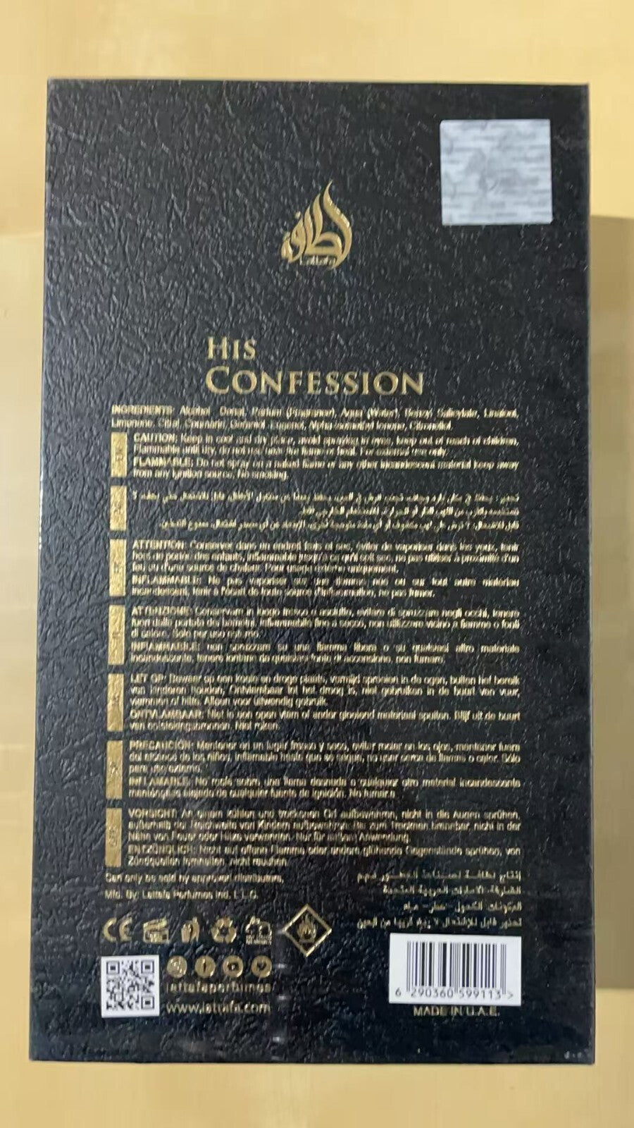 His Confession 100ml Eau de Parfum by Lattafa